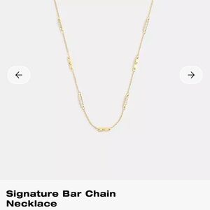 NWT Coach Gold Signature Bar Chain Necklace